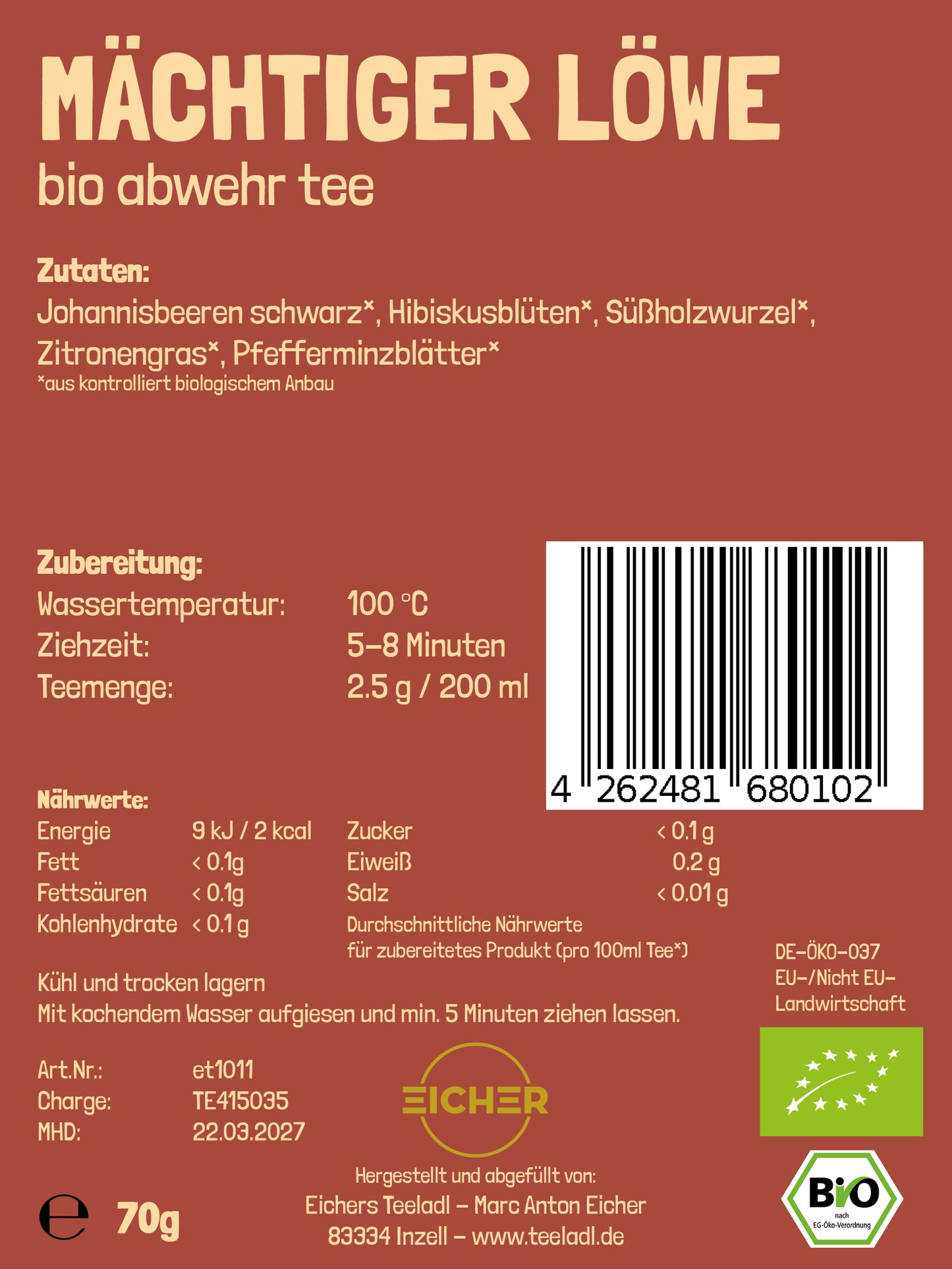 Mächtiger Löwe - Bio Abwehr Tee