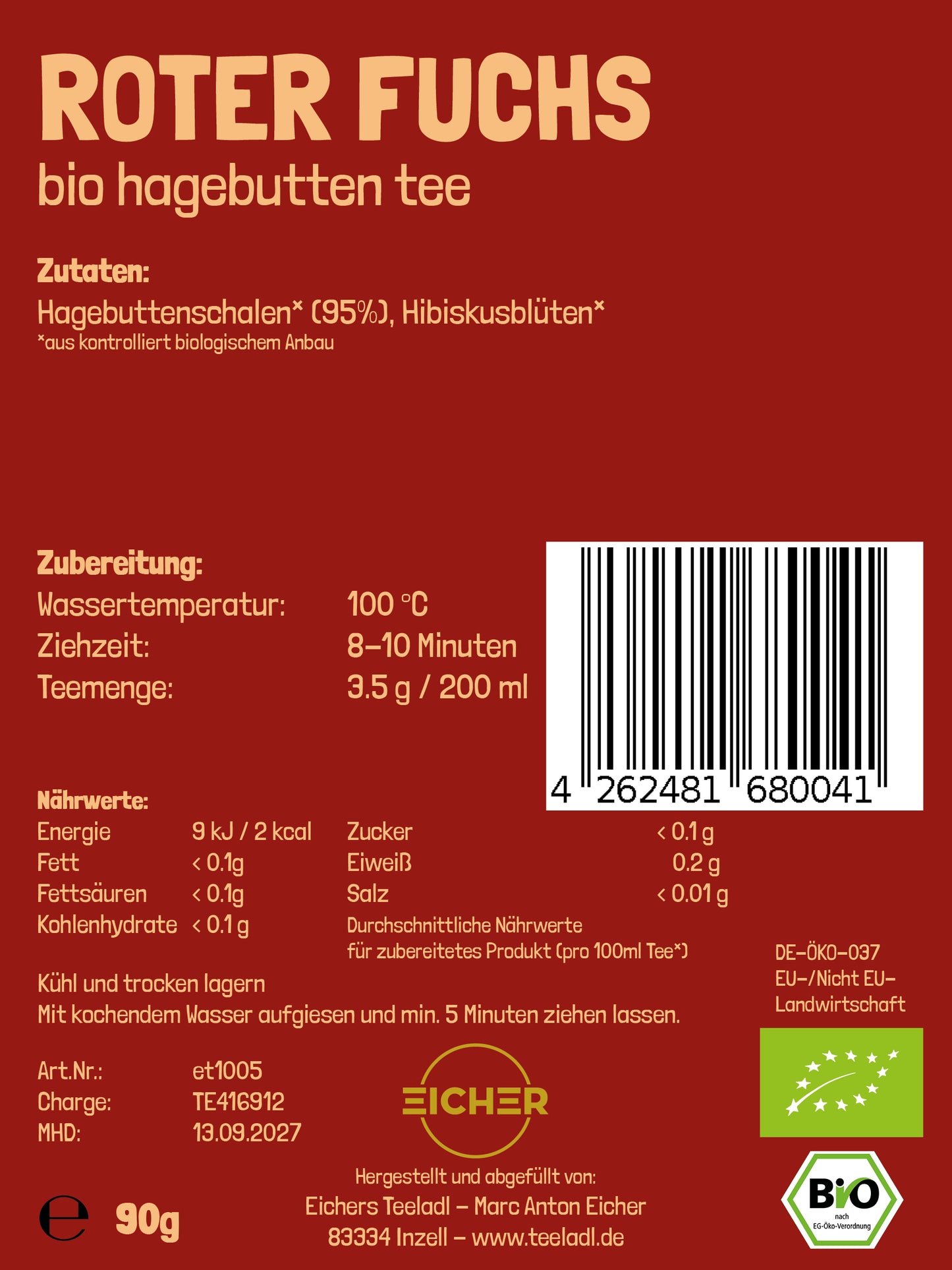 Roter Fuchs - Bio Hagebutten Tee