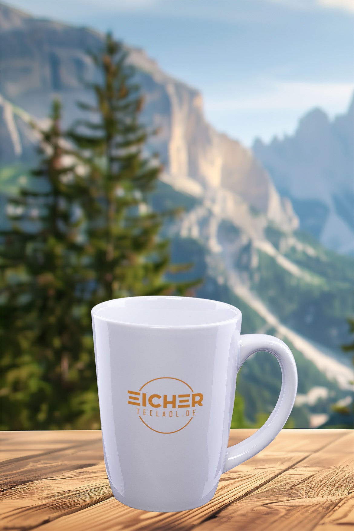 Tasse, weiß mit Logo